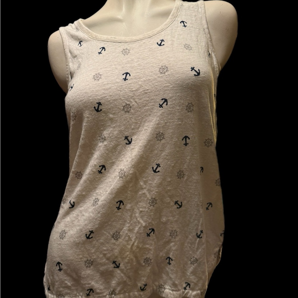 Jones New York Cream Nautical Tank Top